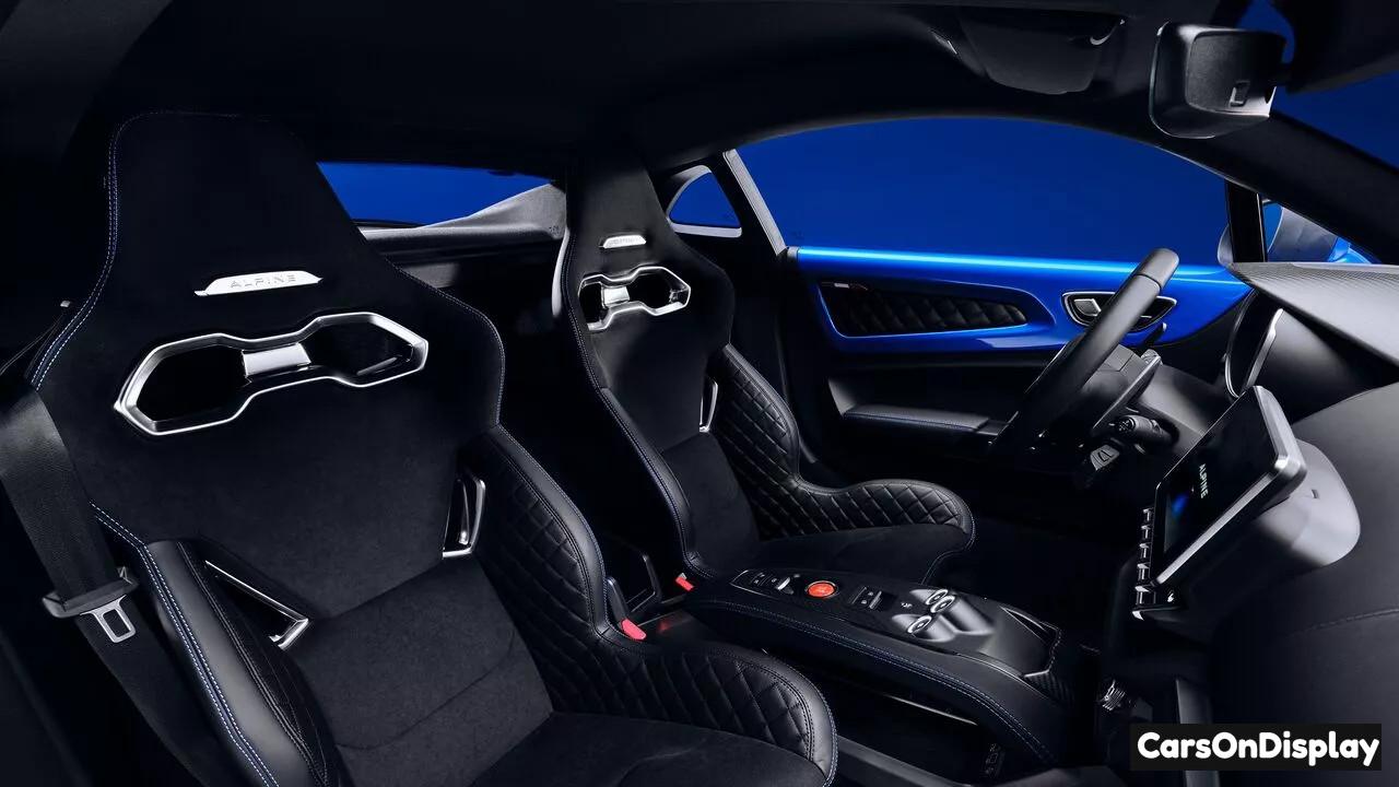 Alpine A110 - Sabelt Sport one-piece bucket seats (mixed leather/microfiber)