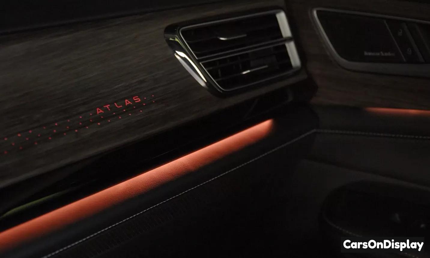 Volkswagen Atlas 2024 Available Atlas backlit dash decor and multi-color adjustable ambient lighting